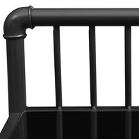 Comodino Nero 45x34,5x62,5 cm in Metallo e Vetro 325096