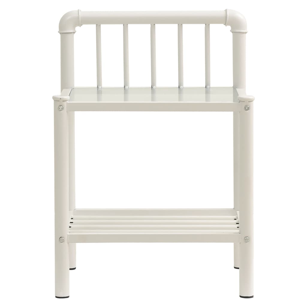 Comodini 2 pz Bianchi e Trasparenti in Metallo e Vetro cod mxl 29901