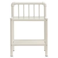 Comodini 2 pz Bianchi e Trasparenti in Metallo e Vetro cod mxl 29901