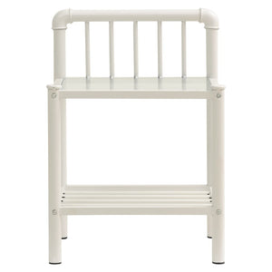 Comodini 2 pz Bianchi e Trasparenti in Metallo e Vetro cod mxl 29901