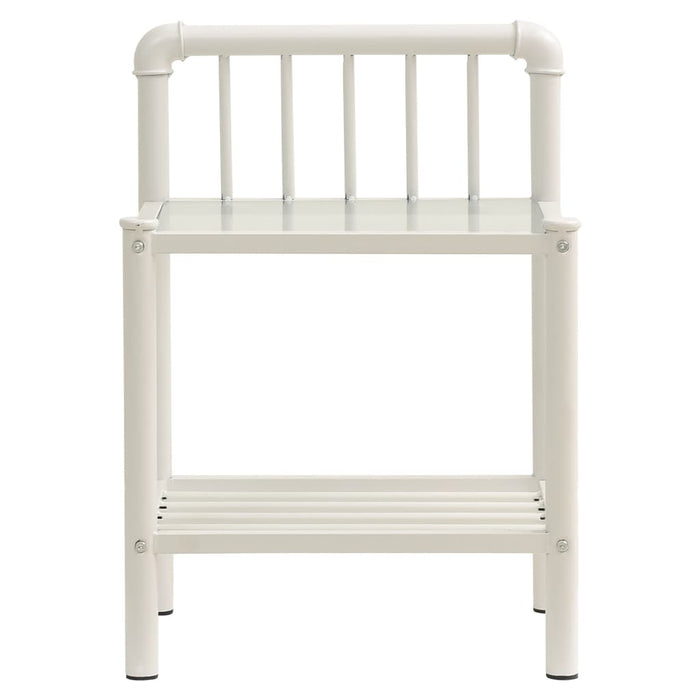 Comodini 2 pz Bianchi e Trasparenti in Metallo e Vetro cod mxl 29901