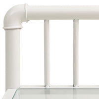 Comodini 2 pz Bianchi e Trasparenti in Metallo e Vetro cod mxl 29901