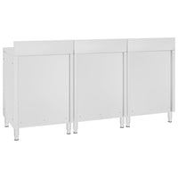 Tavolo da lavoro commerciale con mobiletto 180 x 60 x 96 cm acciaio inox 02_0001901