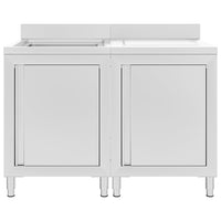 Mobiletto da Cucina con Lavandino in Acciaio Inox 120x60x96 cm cod mxl 69609