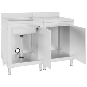 Lavello da cucina professionale in acciaio 120 x 60 x 96 cm inox 02_0000724