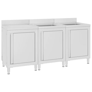 Mobiletto da Cucina con Lavandino in Acciaio Inox 180x60x96 cm cod mxl 75797