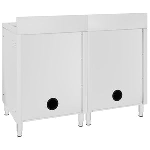 Set di 2 lavelli da cucina professionali da 96 cm in acciaio inox 02_0000725