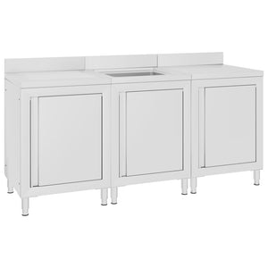 Lavello da cucina professionale 180 x 60 x 96 cm in acciaio inox 02_0000721