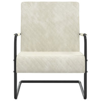 Sedia a Sbalzo Bianco Crema in Velluto 325733