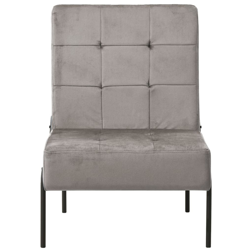 Poltrona Relax 65x79x87 cm Grigio Chiaro in Velluto 325770