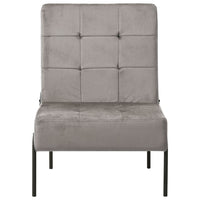 Poltrona Relax 65x79x87 cm Grigio Chiaro in Velluto 325770