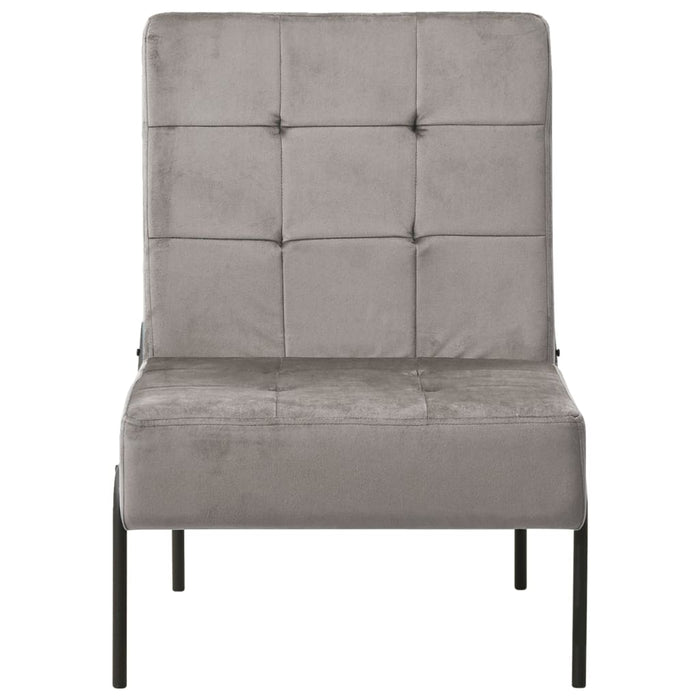 Poltrona Relax 65x79x87 cm Grigio Chiaro in Velluto 325770