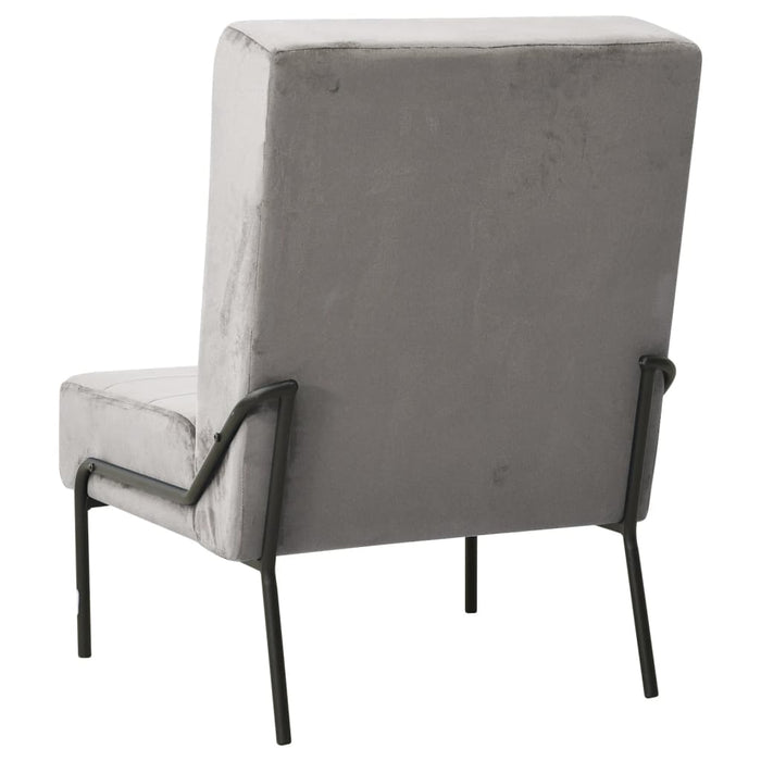 Poltrona Relax 65x79x87 cm Grigio Chiaro in Velluto 325770