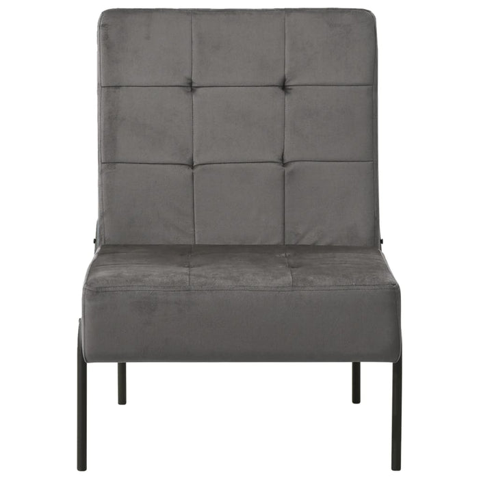 Poltrona Relax 65x79x87 cm Grigio Scuro in Velluto 325771