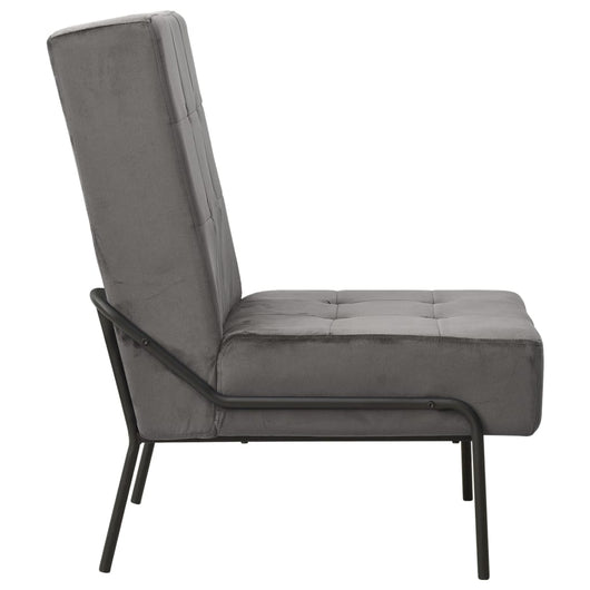 Poltrona Relax 65x79x87 cm Grigio Scuro in Velluto 325771