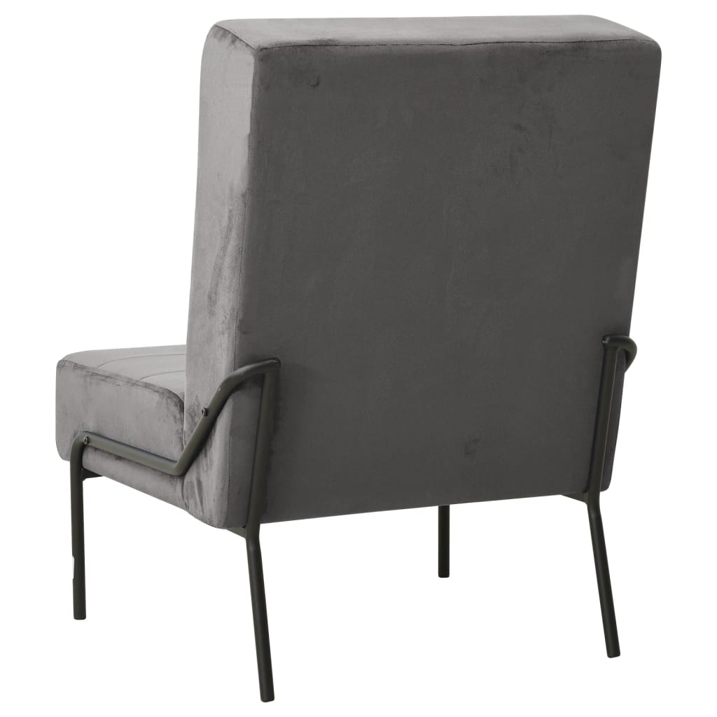 Poltrona Relax 65x79x87 cm Grigio Scuro in Velluto 325771