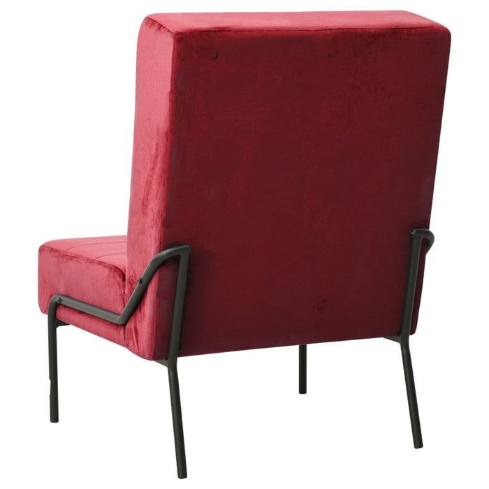 Poltrona Relax 65x79x87 cm Rosso Vino in Velluto 325775