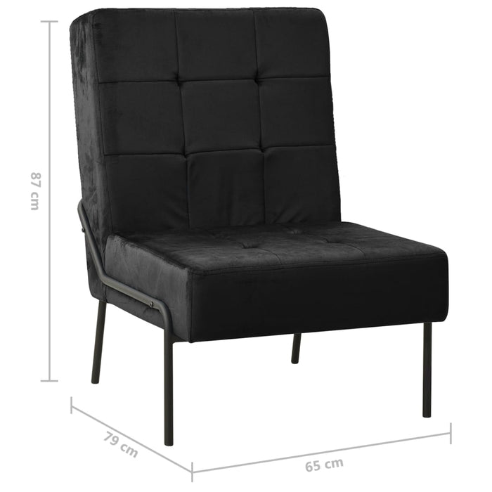 Poltrona Relax 65x79x87 cm Nera in Velluto 325776
