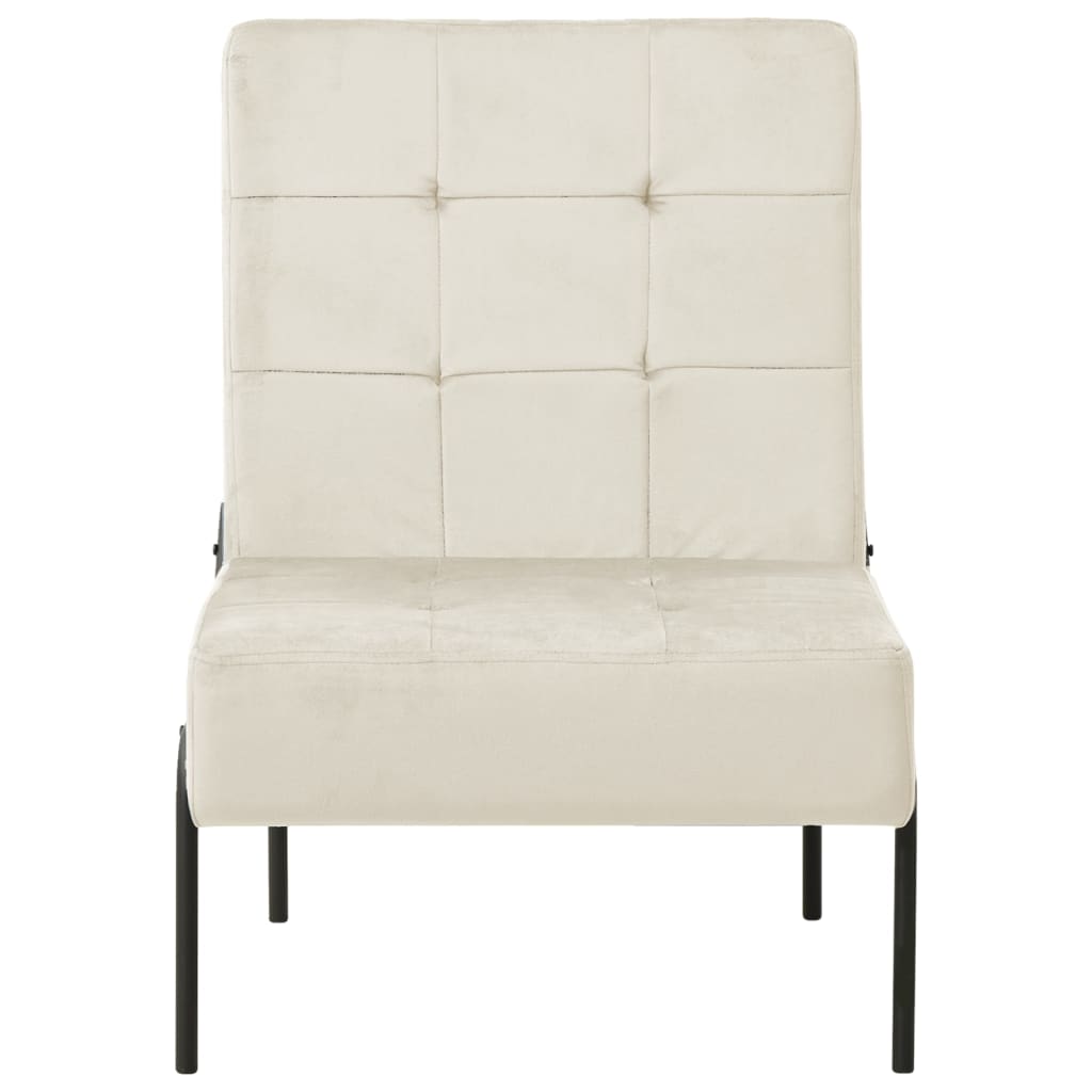 Poltrona Relax 65x79x87 cm Bianco Crema in Velluto 325779