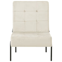 Poltrona Relax 65x79x87 cm Bianco Crema in Velluto 325779
