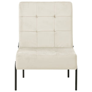 Poltrona Relax 65x79x87 cm Bianco Crema in Velluto 325779