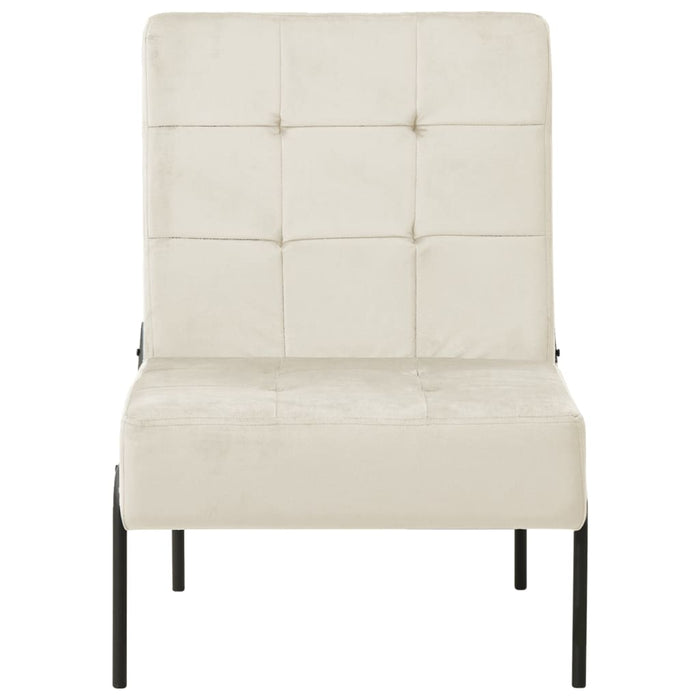 Poltrona Relax 65x79x87 cm Bianco Crema in Velluto 325779