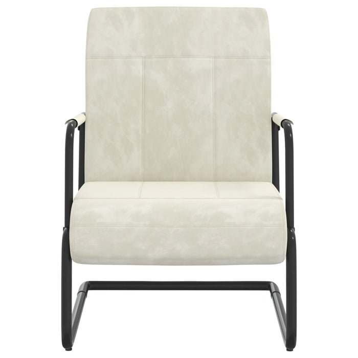 Sedia a Sbalzo Bianco Crema in Velluto cod mxl 25611