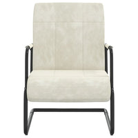 Sedia a Sbalzo Bianco Crema in Velluto 325797