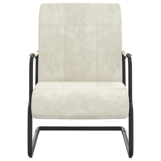 Sedia a Sbalzo Bianco Crema in Velluto 325797