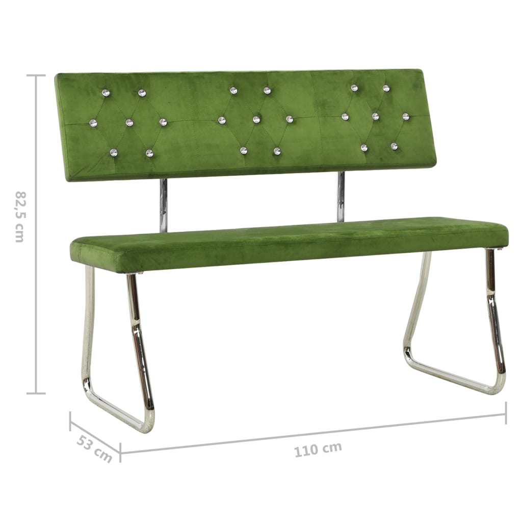 Panca 110 cm in Velluto Verde Chiaro 325866