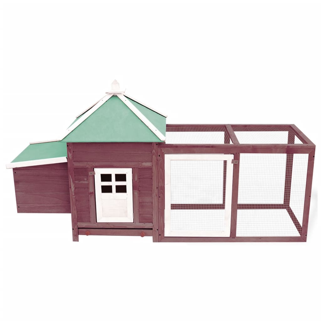 Pollaio con nido 193 x 68 x 104 cm legno massello di abete moka 02_0001673