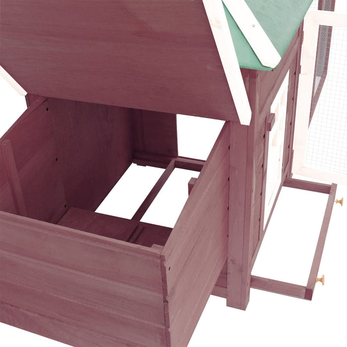 Pollaio con nido 193 x 68 x 104 cm legno massello di abete moka 02_0001673