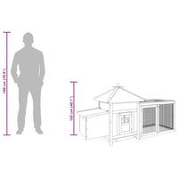 Pollaio con Casetta Nidificazione Rosso 190x72x102 cm in Abete 170983