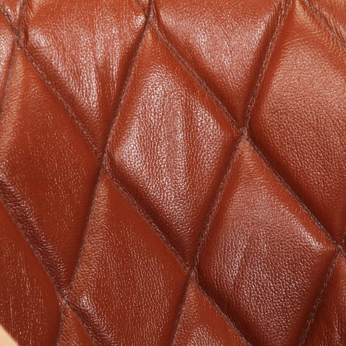 Poltrona a Pozzetto Marrone Vera Pelle e Legno Massello Mango 320603