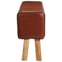 vidaXL Panca da Palestra 160cm Vera Pelle Marrone e Massello di Acacia