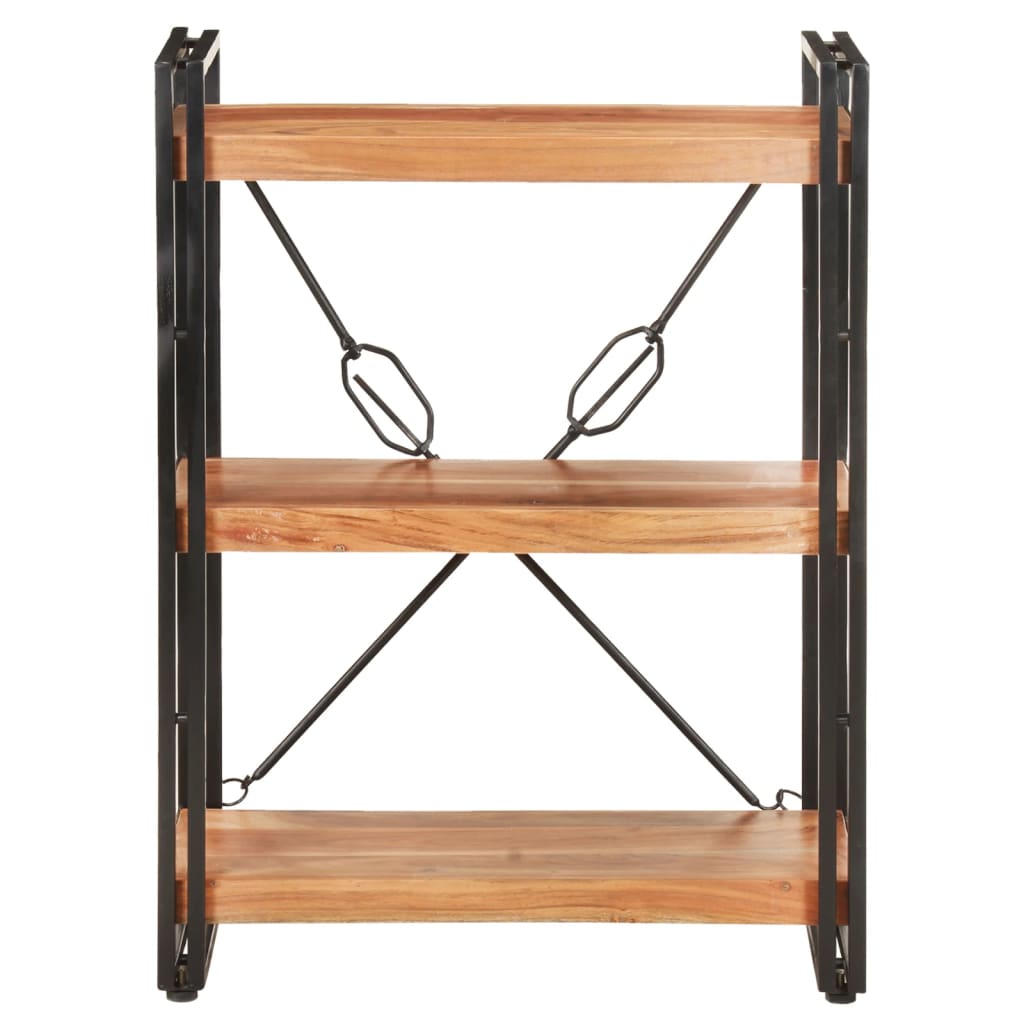 Libreria a 3 Ripiani-Scaffale per Libri-Mobile di Stoccaggio 60x30x80 cm in Legno Massello di Acacia