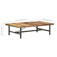 Tavolino da Salotto 142x90x42 cm in Legno Massello di Recupero 320654