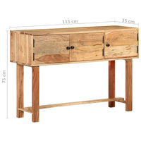 Credenza-Buffet-Armadio da cucina 115x35x75 cm in Legno Massello di Acacia