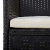 Set Mobili da Pranzo per Giardino 3 pz Nero Polyrattan e Vetro 3058308