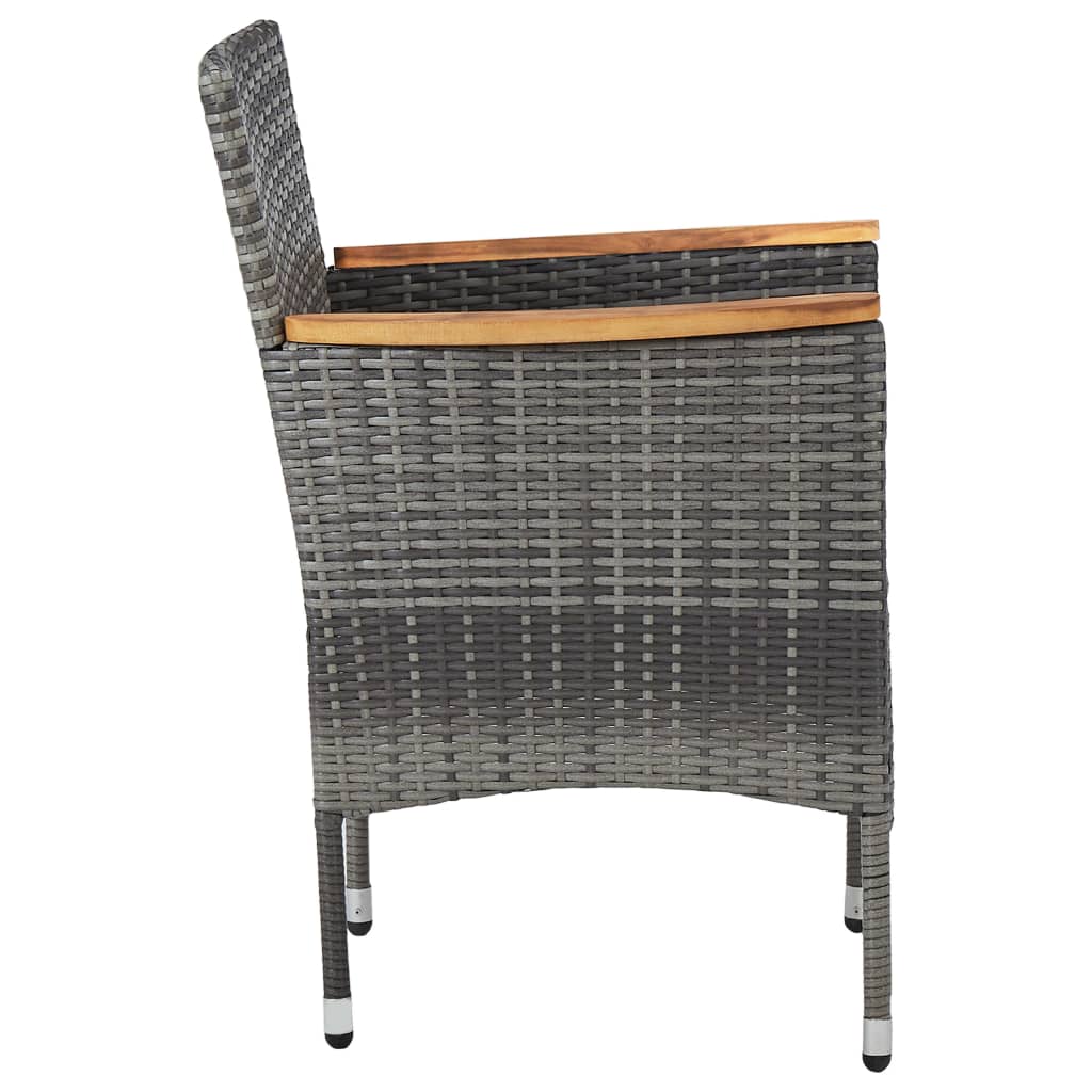 Set Mobili da Pranzo da Giardino 5 pz Grigio Polyrattan Acacia 3058325