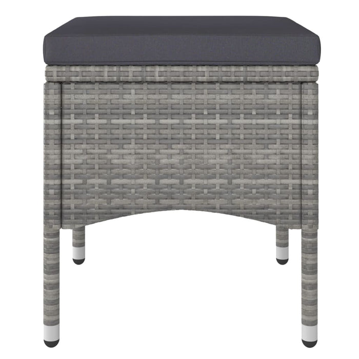 Set Pranzo da Giardino 5pz Polyrattan e Massello Acacia Grigio 3058333