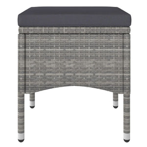 Set Pranzo da Giardino 5pz Polyrattan e Massello Acacia Grigio cod mxl 71377