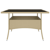 Set da Pranzo per Giardino 9 pz in Polyrattan Beige 3058350