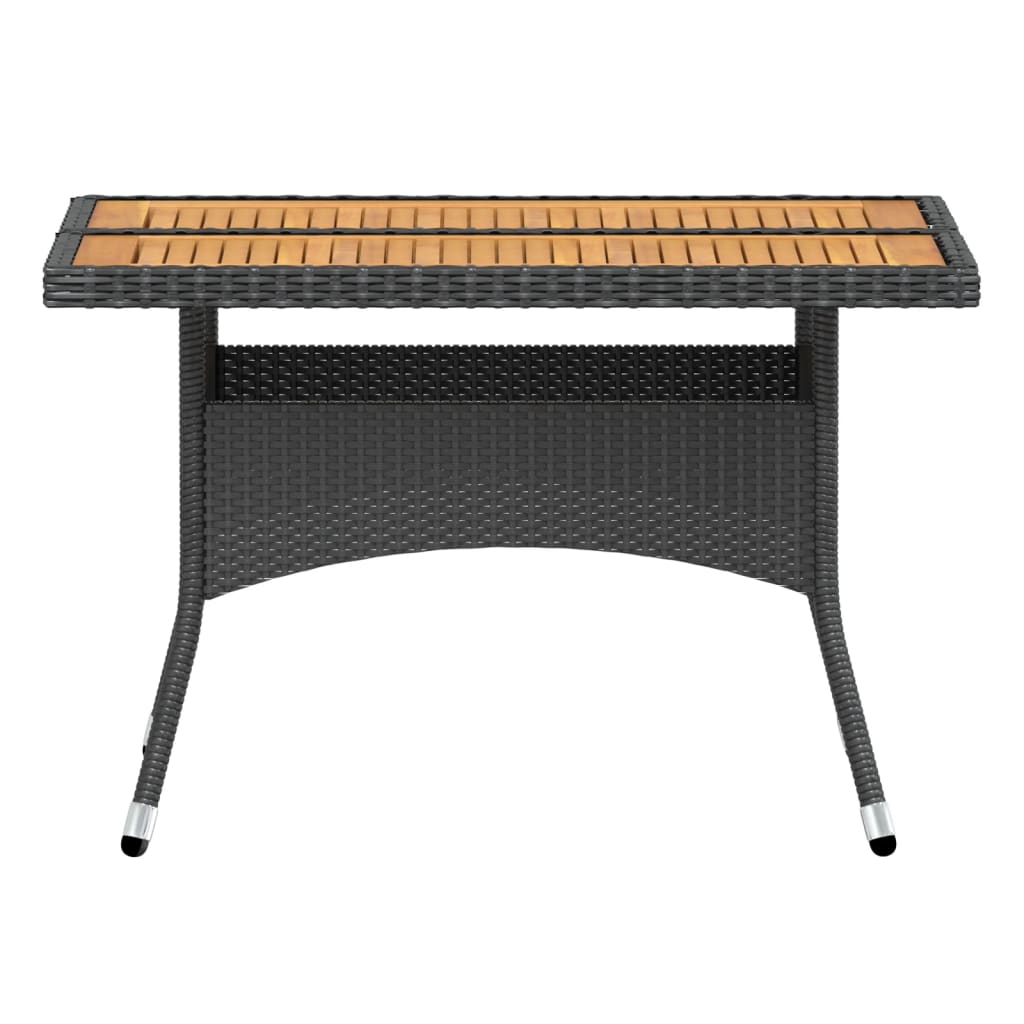 Set Pranzo da Giardino 5pz Polyrattan e Massello di Acacia Nero 3058352