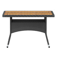 Set Pranzo da Giardino 5pz Polyrattan e Massello di Acacia Nero 3058352