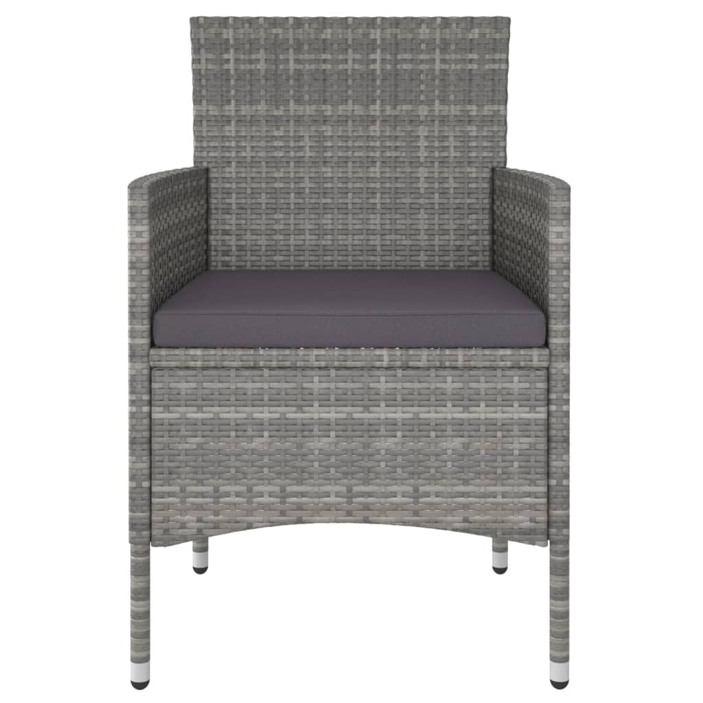 Set Pranzo da Giardino 5pz Polyrattan e Massello Acacia Grigio cod mxl 71392