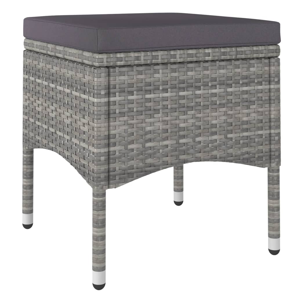 Set Pranzo da Giardino 5pz Polyrattan e Massello Acacia Grigio cod mxl 71392