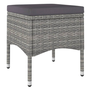 Set Pranzo da Giardino 5pz Polyrattan e Massello Acacia Grigio cod mxl 71392