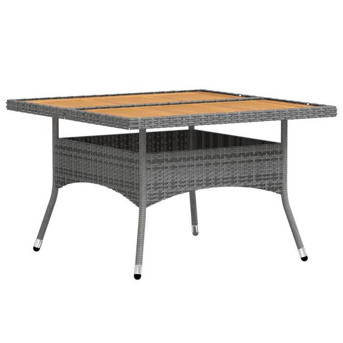 Set Pranzo da Giardino 5pz Polyrattan e Massello Acacia Grigio cod mxl 71392