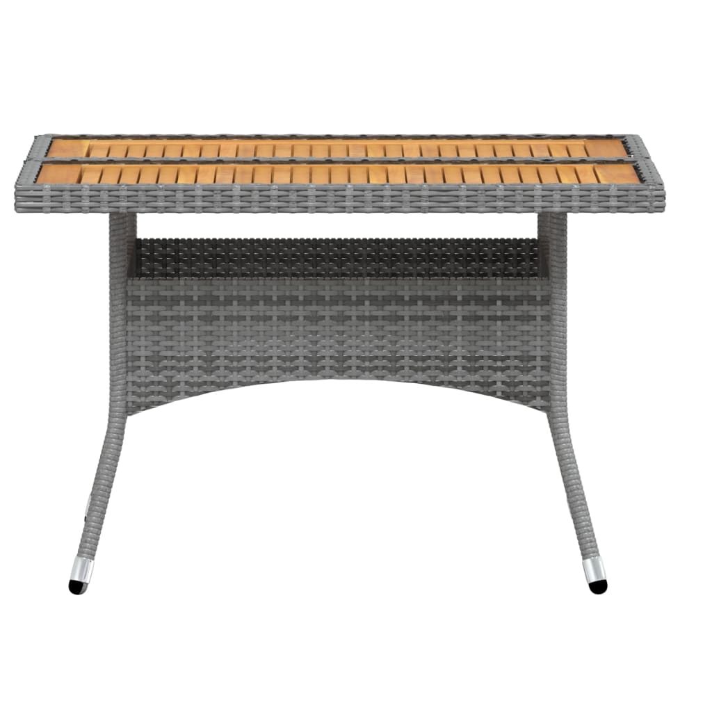 Set Pranzo da Giardino 5pz Polyrattan e Massello Acacia Grigio cod mxl 71392